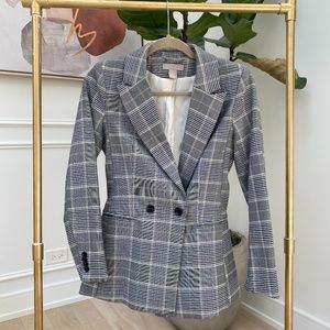 H&M checked grey/black/white blazer US2 . Suit jacket